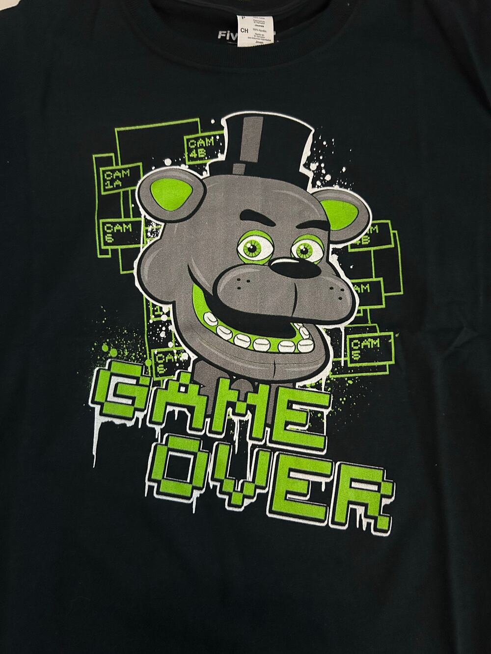 FIVE NIGHTS AT FREDDY'S Graphic Tee NEW Unisex Black LS Size Youth Small